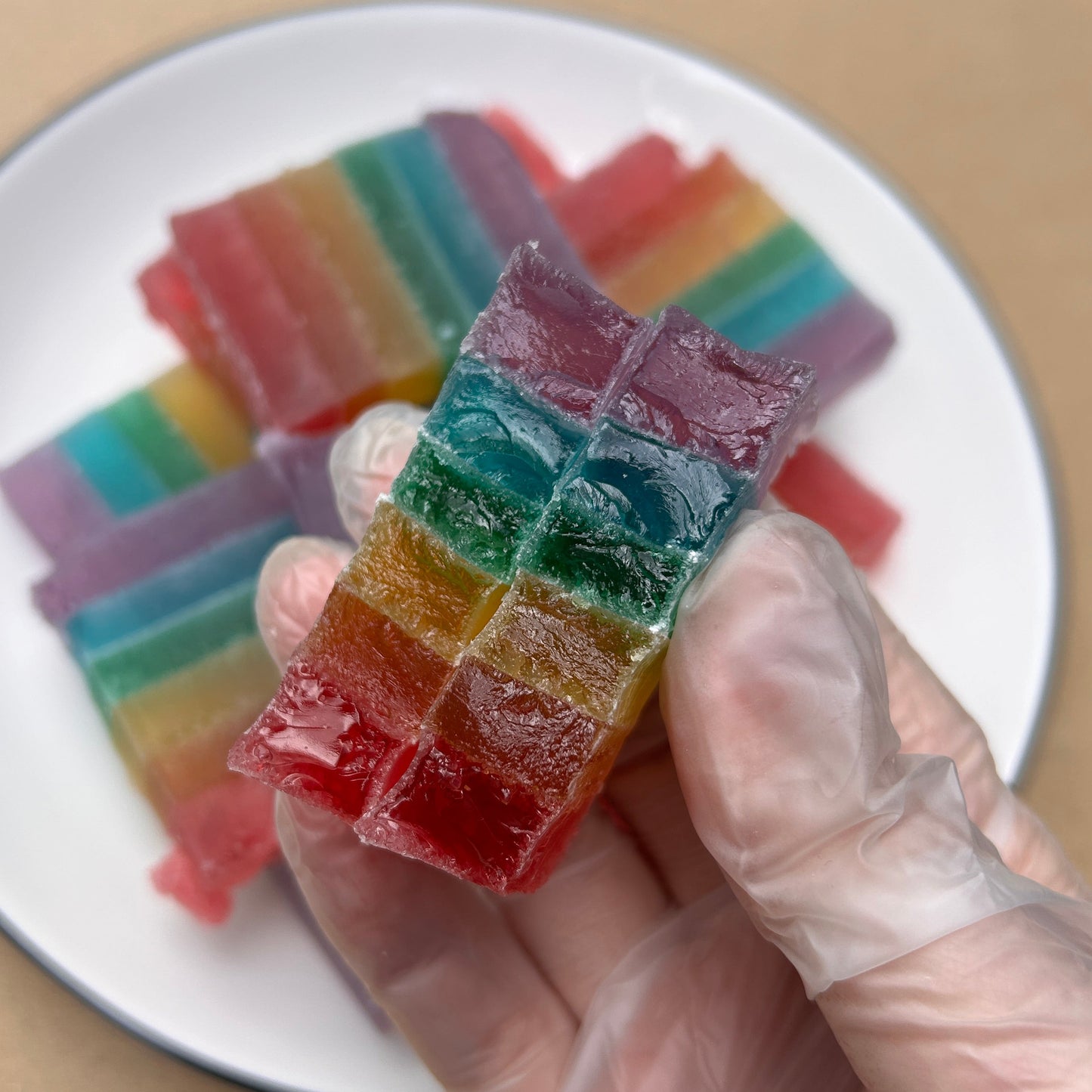 the inside of Crystalicious Snacks Rainbow Crystals crystal candy 