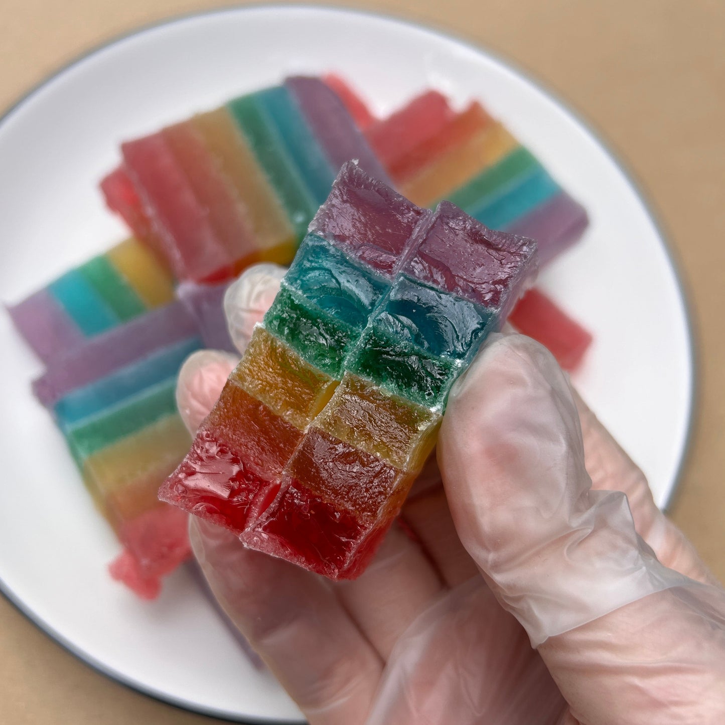 the inside of Crystalicious Snacks Rainbow Crystals crystal candy 
