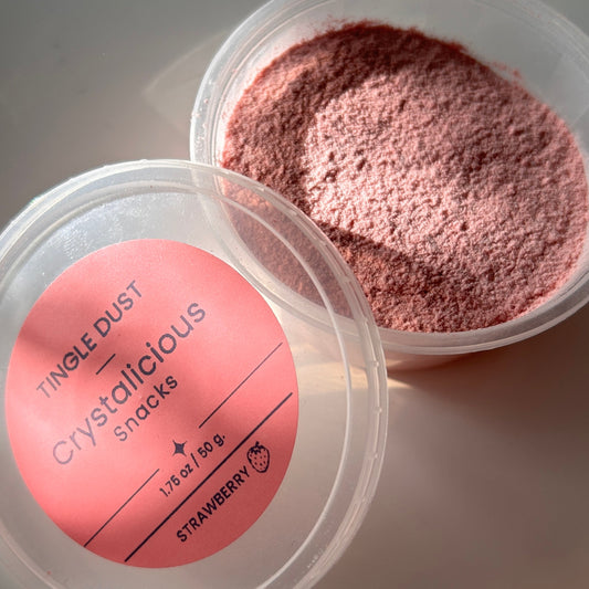 crystalicious snacks tingle dust strawberry. sour dipping powder crystal candy uk
